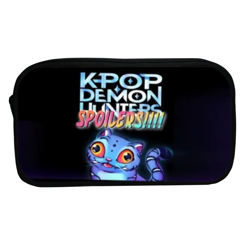 新品印花猎魔女团K-POP笔袋卡通文具袋Huntrix Kpop小学生收纳包|undefined