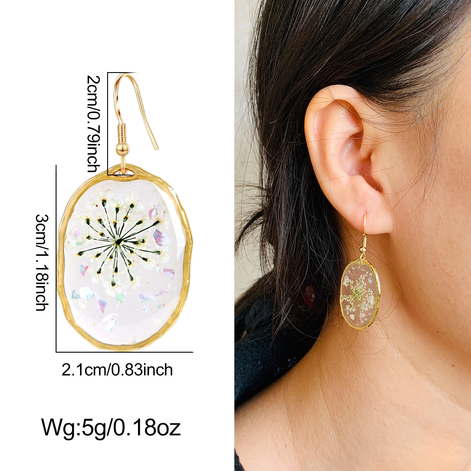 Holiday, Daily Occasion 1 Pair Simple Style Classic Style Flower Epoxy Alloy Drop Earrings