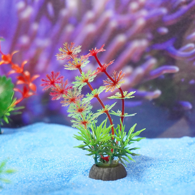 Serie 10-4 venta directa de fábrica simulación de plástico plantas de plantas acuáticas tanque de peces al por mayor caja de arena decoración flor falsa acuario hecho