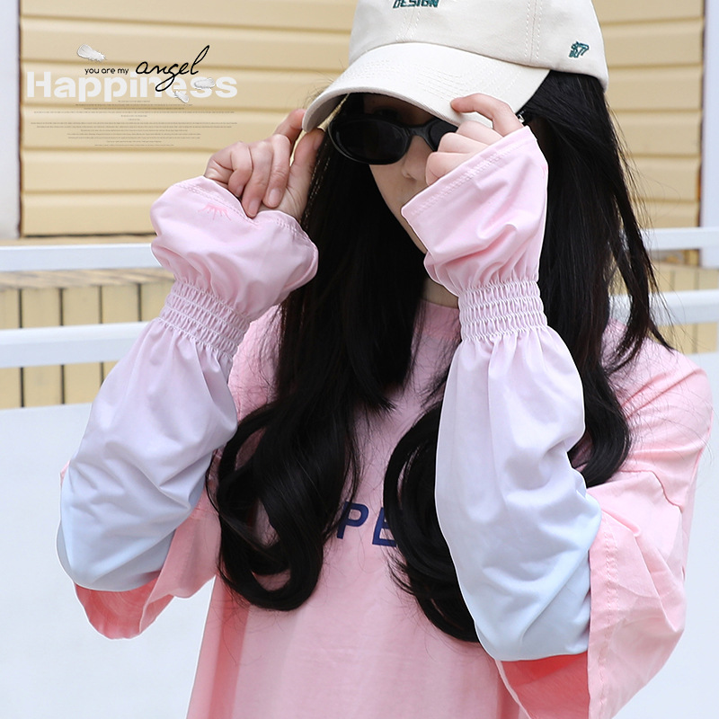 Verano protector solar hielo manga de hielo para mujeres ins manga suelta anti-UV hielo manga de ciclismo al aire libre secado rápido