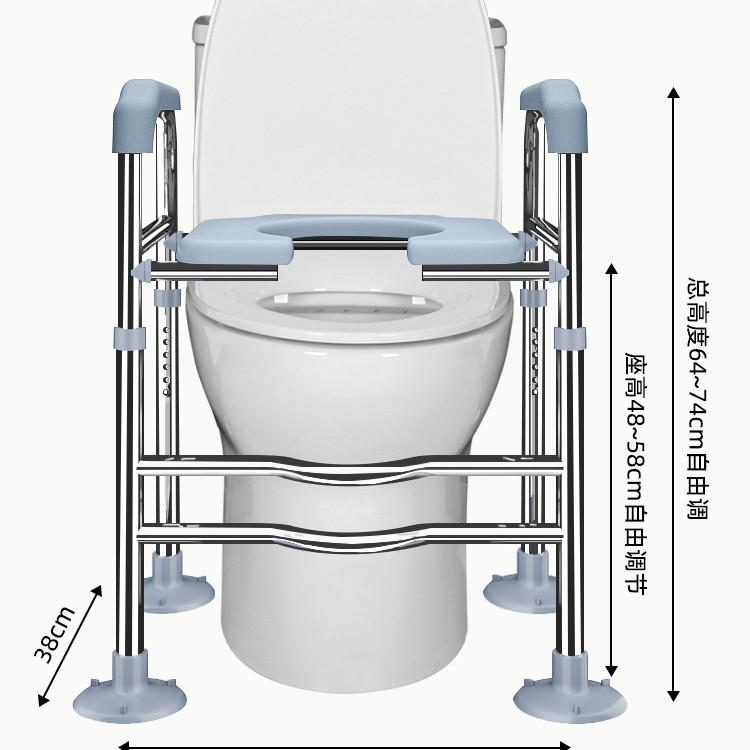 Inodoro de barandilla estante de inodoro de ancianos asistido marco de inodoro de baños de mujeres embarazadas con discapacidad inodoro de barandilla sin agujeros