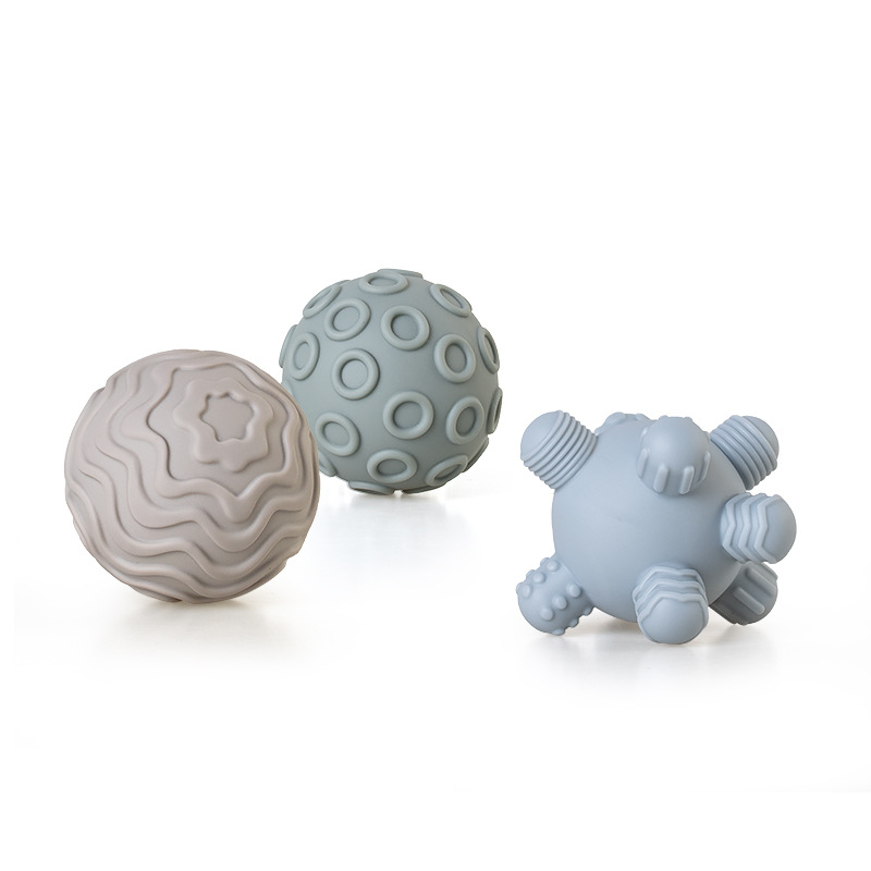 Juguetes transfronterizos de agarre de mano para bebés y niños pequeños, bloques de bloques de goma suave, círculos apilados, pellizcos para bebés, juguetes apilados de bolas image 8
