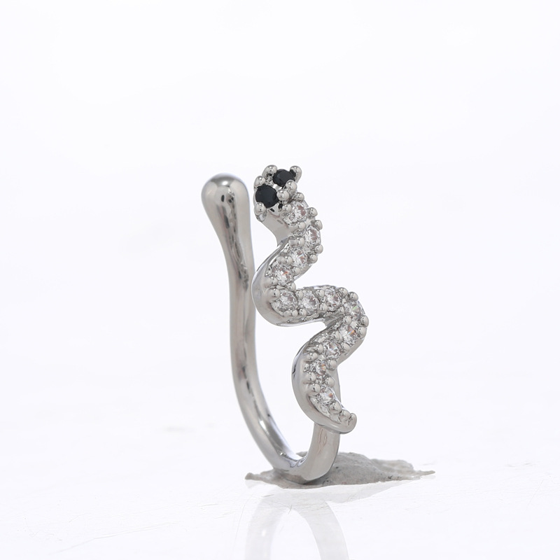 Fashion Moon Crown Alloy Inlay Zircon Nose Ring 1 Piece