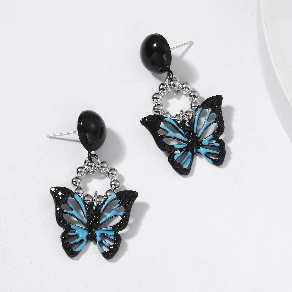 new fashion alloy drop oil color hollow butterfly drop earrings wholesalepicture2