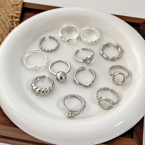 Cold style ~ silver ring for women  new niche design ins light luxury index finger ring personalized couple ring