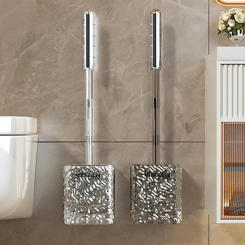 Light Luxury Household No Dead Angle 2023 New Bathroom Wall-Mounted Cleaning Silicone Long Handle Toilet Brush_maomaolike.com