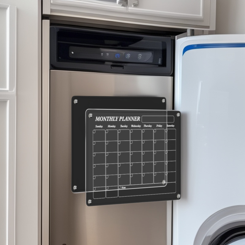 Tablero de notas de acrílico, imán de nevera, esquema de semana magnético transparente, calendario, tablero de mensajes, memo borrable