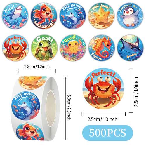 A set of 100 cross-border cartoon animal stickers for children's reward, hand diary supplies DIY stationery notebooks decoration tape