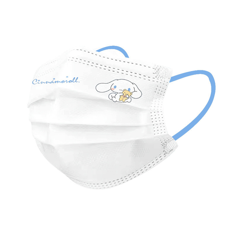 Nuevo sanrio contraste color oreja banda de dibujos animados lindo estilo universitario de alta apariencia desechable de tres capas máscara de embalaje independiente