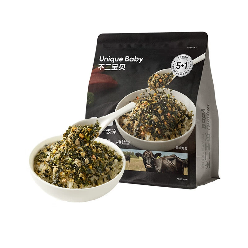 不二宝贝 Говядина, водоросли, биримпап, детское мясо, фарш, без водорослей, без добавления сахара, высокий кальций, белок