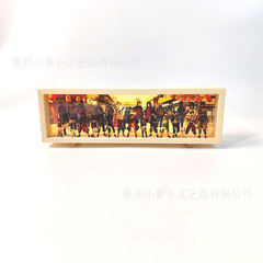 实木充电款小夜灯灌篮高手火影手办动漫周边立体画全家画框摆件
