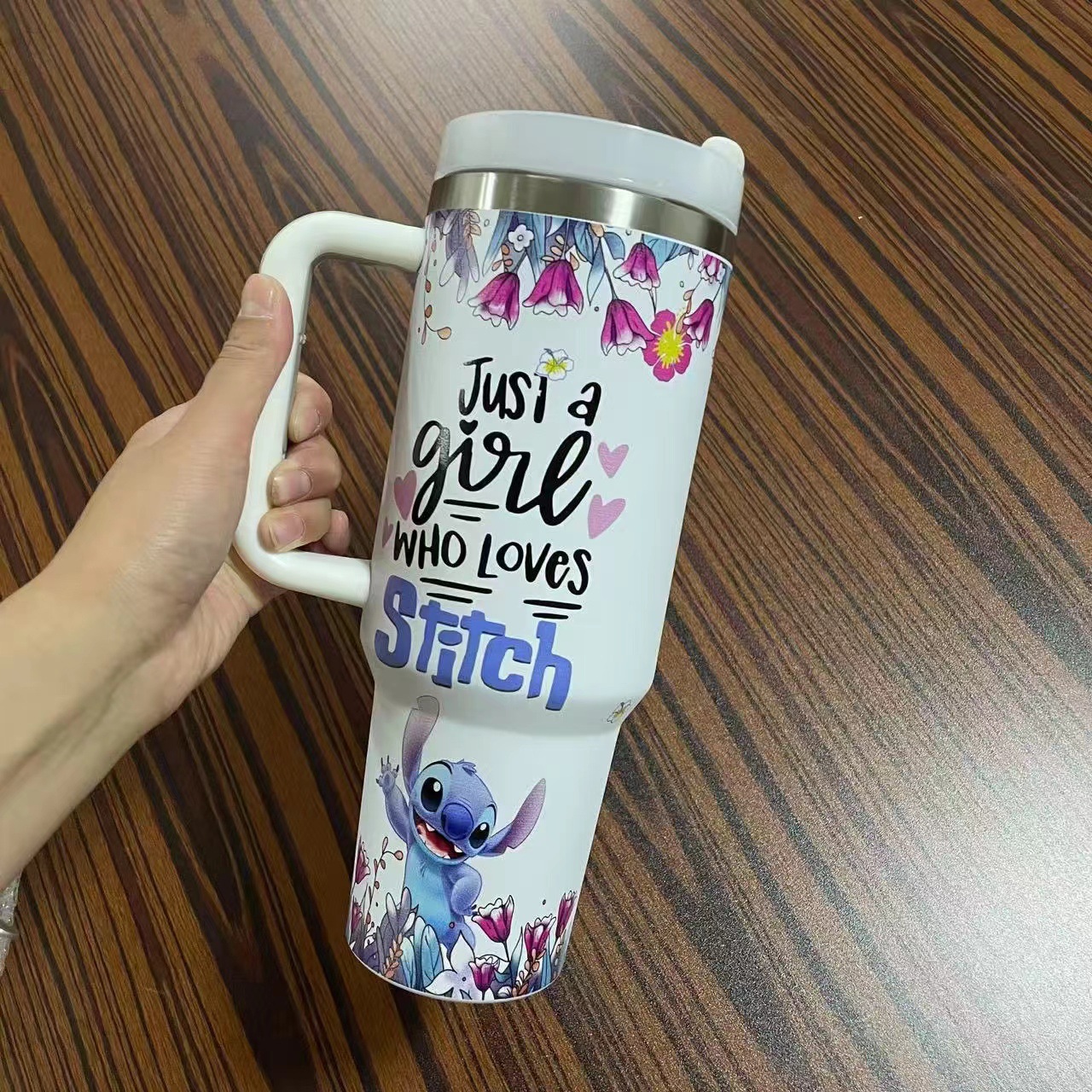 Transfronterizo Amazon 40oz Sanrio dibujos animados KT gato serie termo taza de hielo taza de café portátil con mango