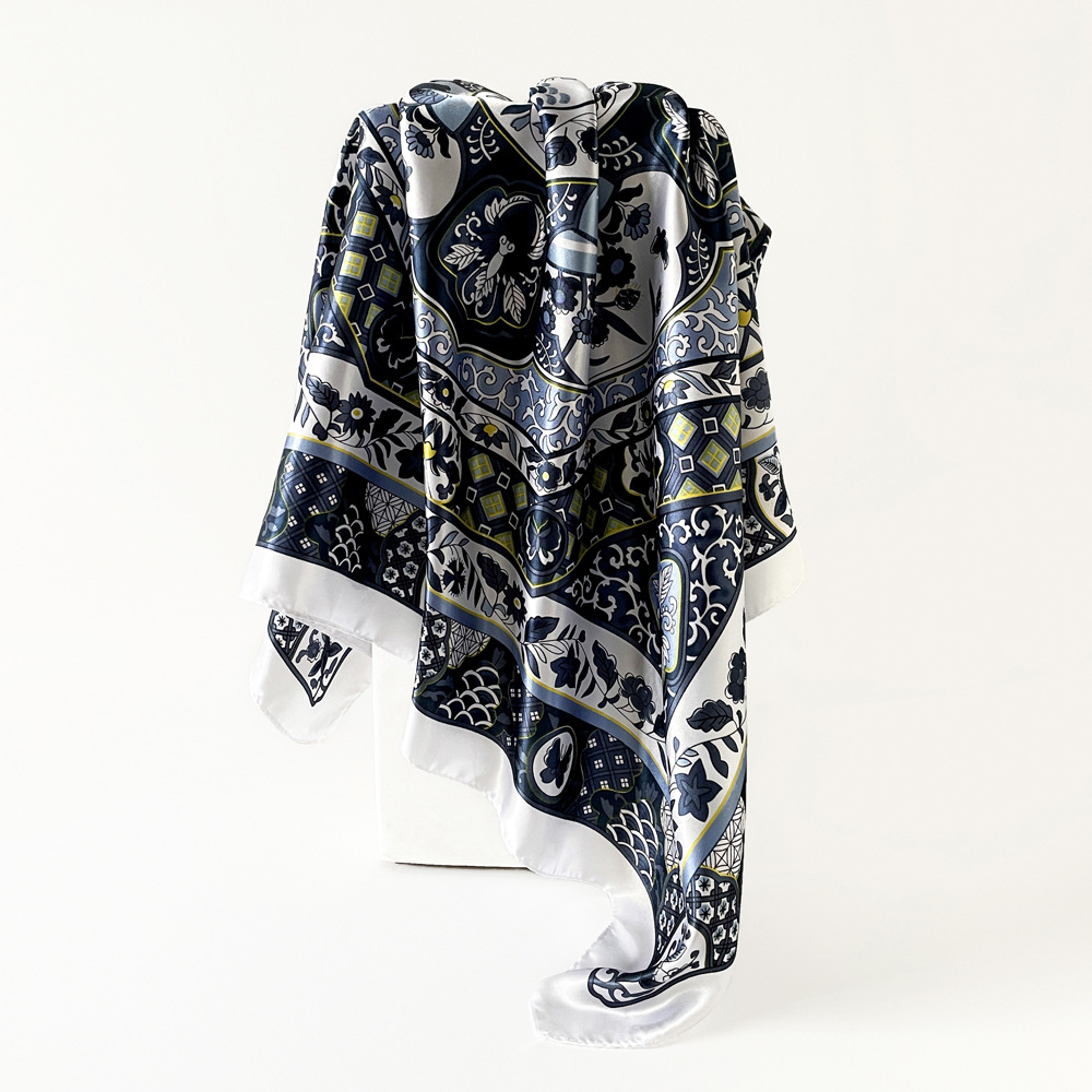 100g Weight Silk Scarf Classification Holiday, Daily Occasion Polyester Material Geometric Pattern Spring&Summer Season Women's Gender Elegant, Vintage Style Style Women's Elegant Vintage Style Geometric Polyester Silk Scarf 9