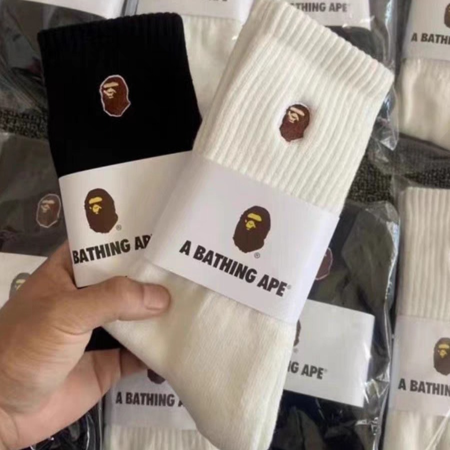 Wholesale and Retail Ape Head Cotton Mixed Thickened Towel Bottom Embroidery Outdoor Sports Socks Hair Men and Women Couple Socks