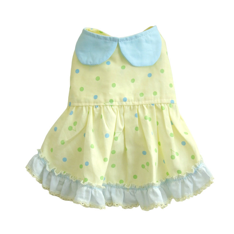 Verano nueva ropa de gato de algodón delgado perro mascota lindo gato muñeca collar vestido de princesa