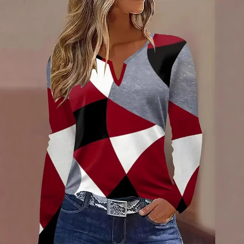 New Exclusive European Code Casual Fashion 3D Print Trend High-Quality Striped Long-Sleeve T-Shirt