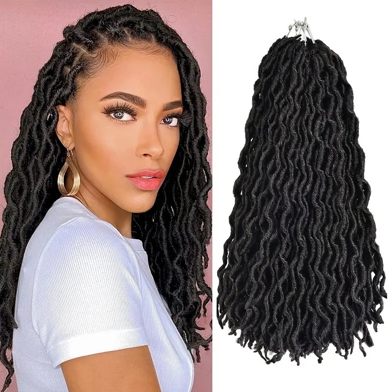 Support processing European and American wigs 18 inch 24 dirty braids curly Faux locs chemical fiber crochet wigs Support processing European and American wigs 18 inch 24 dirty braids curly Faux locs chemical fiber crochet wigs