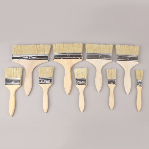 1-inch to 8-inch thick handle paintbrush pig bristle brush for cooking and grilling, household and industrial paint brush wholesale