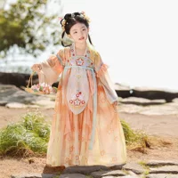 Новое летнее платье Hanfu для маленьких девочек, супер сказочное платье, детское высококачественное повседневное платье принцессы в национальном стиле, оптовая продажа