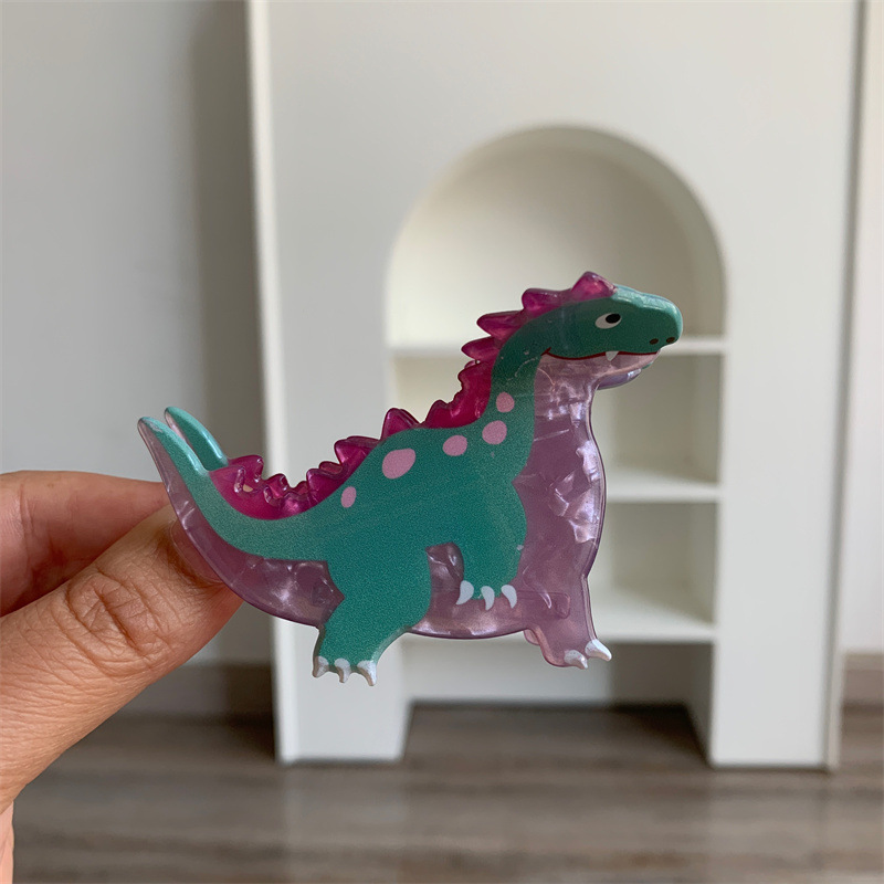 35g Weight Hair Claws Hair Accessories Type 1 Piece Quantity Holiday, Party Occasion Arylic Material Dinosaur Pattern Women's Gender Cute Style Cute Little Dinosaur Acrylic Small Jaw Clip Cute Personality Sweet Niche Hair Claw Hairpin Hair Ornaments New 33