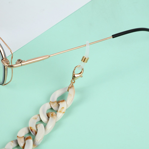 Factory direct supply of creative colorful acrylic glasses anti-falling and anti-lost decorative DIY hanging chain multi-color optional