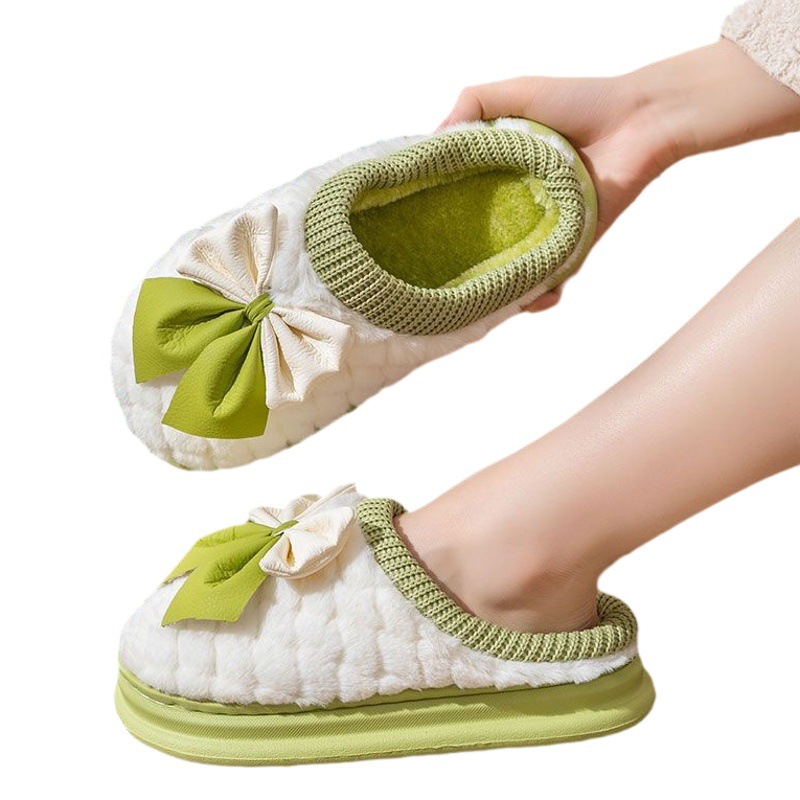 Zapatillas de algodón para mujer invierno casa pareja casa interior antideslizante piso cálido fondo grueso felpa Zapatillas de algodón invierno