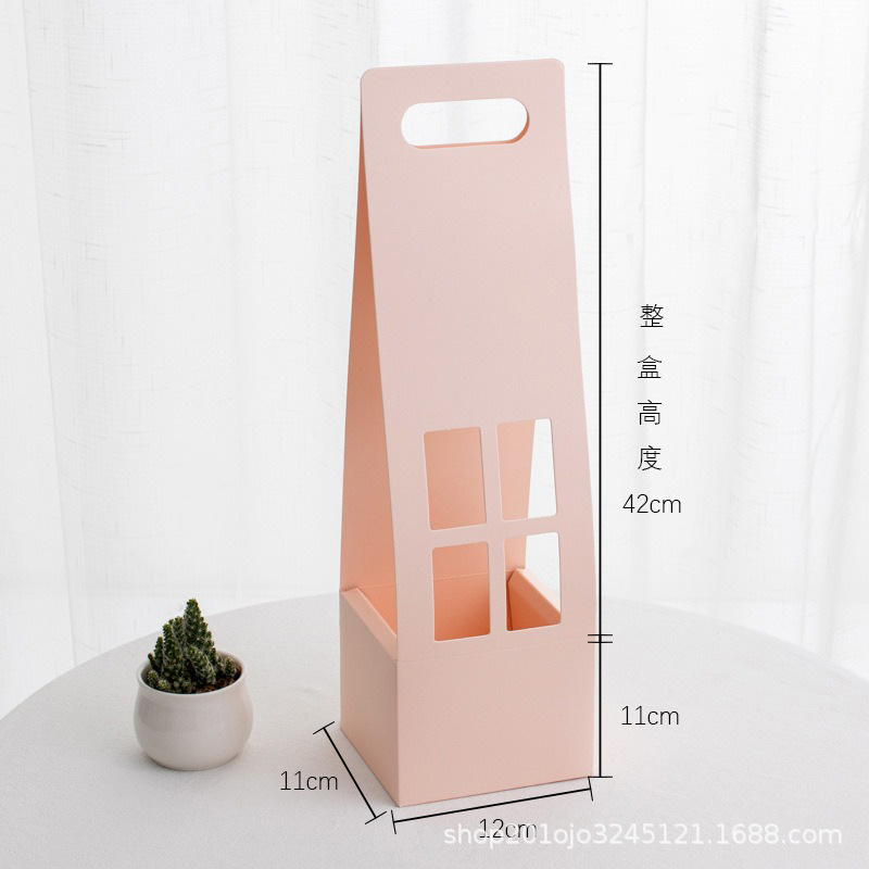 Caja de flores portátil caja de flores caja de arreglo de flores de clavel Rosa ramo caja de embalaje bolso caja de flores al por mayor