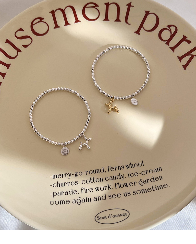 Balloon Dog Charm Bracelet Silver Bead Fashionable Jewellery_voghion.com