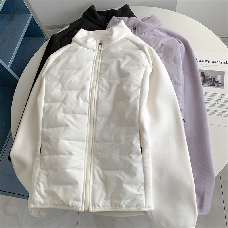 Winter Warm Thickened Stand Collar Jacket Cotton Fleece Splicing Sports Casual Jacket Cotton Zip-Up Top Winter Warm Thickened Stand Collar Jacket Cotton Fleece Splicing Sports Casual Jacket Cotton Zip-Up Top