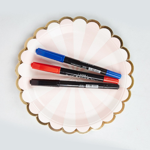 Cross-border small double-ended oil-based marker water-based marker pen large-capacity art painting pen black hook line pen wholesale
