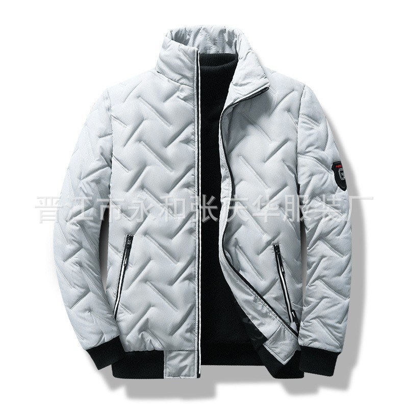 Chaqueta acolchada de algodón para hombre, invierno 2025, estilo transfronterizo, cuello alto, acolchada de algodón, moderna, gruesa, cálida, multicolor, venta al por mayor