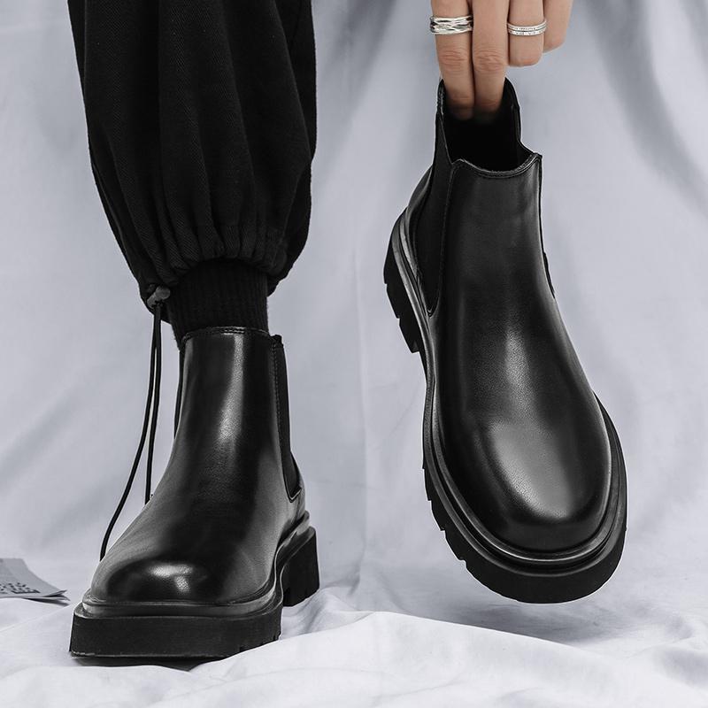 Otoño e invierno botas cortas Chelsea de suela gruesa botas zapatos Martin zapatos de hombre-