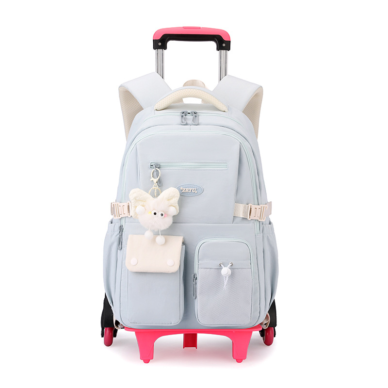 Mochila de tracción transfronteriza de peces naturales para estudiantes de escuela secundaria de grado 3 - 6 moda de alta capacidad para estudiantes de tracción para subir escaleras