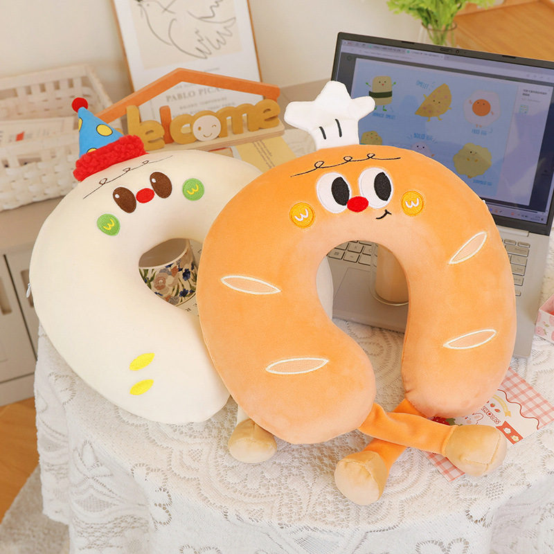 Almohada de viaje en forma de u de espuma viscoelástica con dibujos_voghion.com