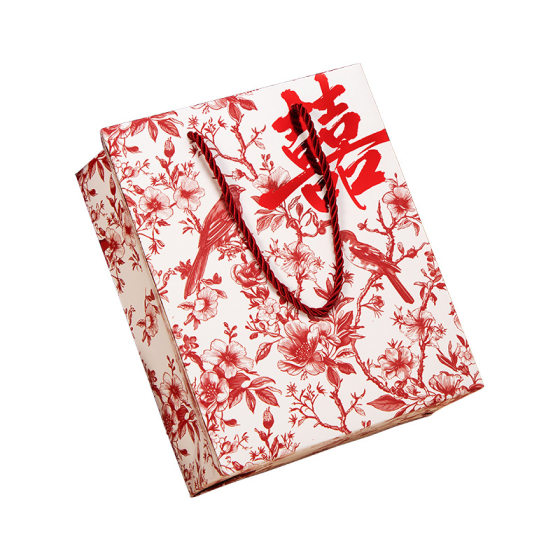 Wedding tote bag red gift bag dowry tote bag hand gift bag high-end festive paper bag candy bag