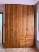 定制整體衣櫃歐式衣帽間定做組合櫃卧室家具緬甸柚木實木開門衣櫃