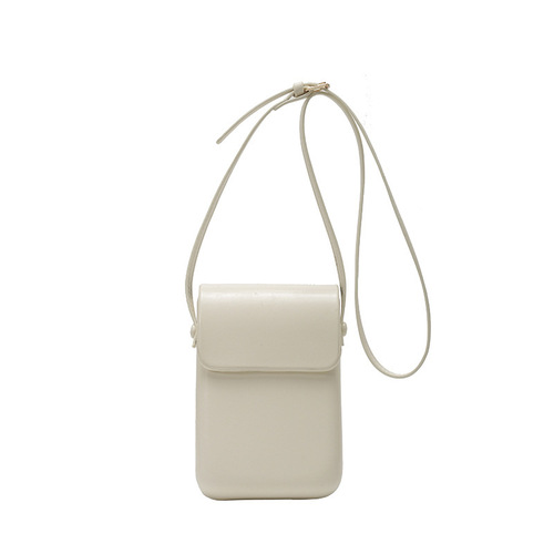 Simple 2025 new Japanese and Korean fashionable vertical style women's texture, large capacity, foreign style, single shoulder, slung mobile phone small bag