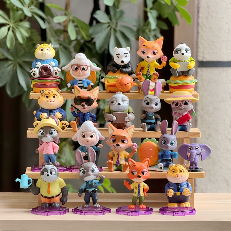 6款站姿疯狂动物城系列警官朱迪狐狸尼克手办潮玩模型车载摆件