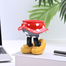 跨境新品动漫米奇裙子多肉花盆摆件动漫公仔摆件树脂桌面收纳摆件