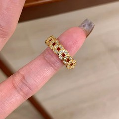 《钱多多》vintage中古爆闪钱币戒指女时尚复古小众高级感指环新