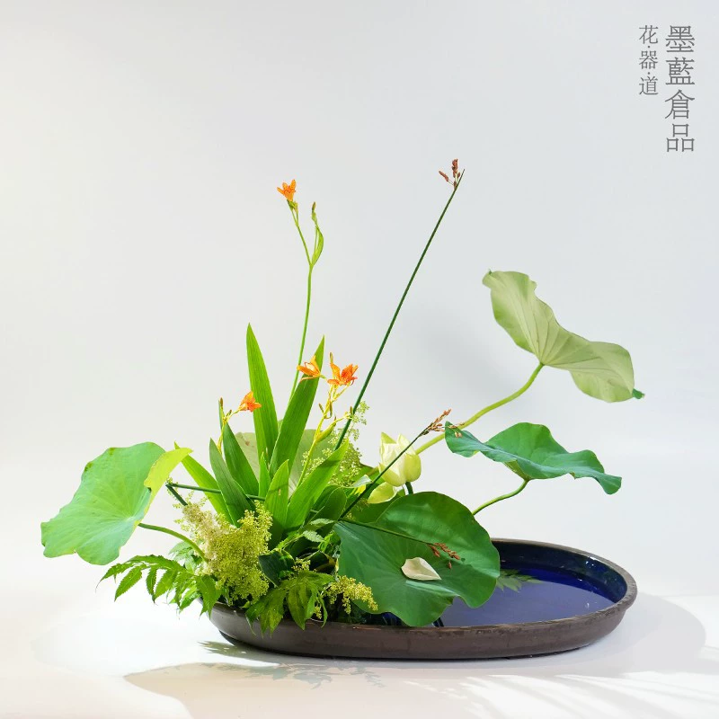 Устройство для овальной цветочной композиции в японском стиле Xiaoyuan Liulin paiwoni тарелка пейзажная живопись Большой горшок цветочный горшок