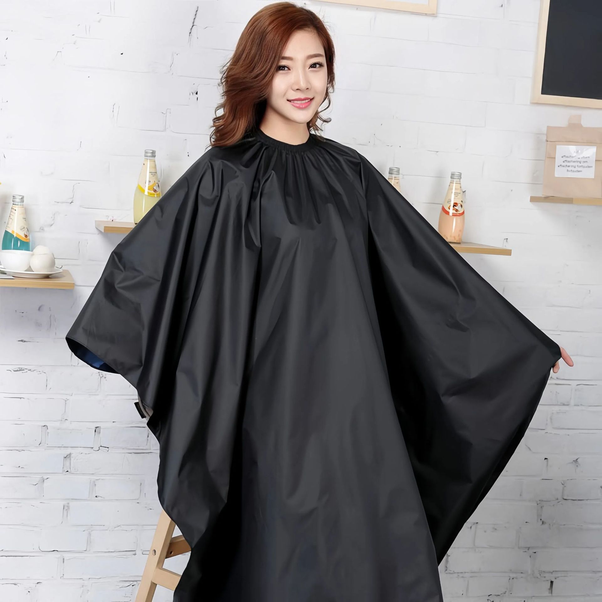 Capa para cortar el cabello, delantal doméstico, capa para tijeras, modelo específico para salón para recoger el cabello, disponible en tallas pequeña, mediana, grande y extra grande.
