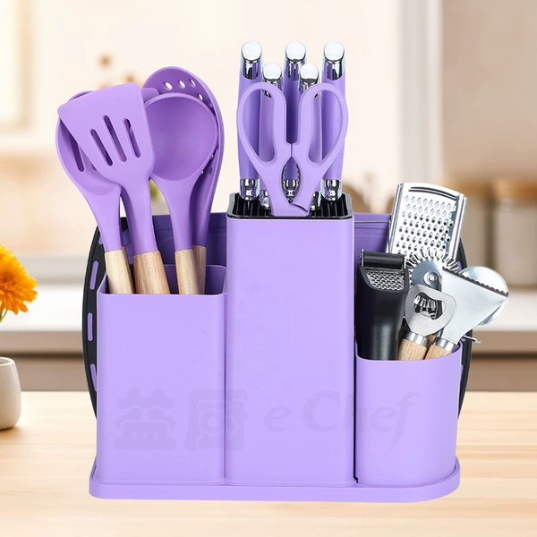 Purple silicone set, kitchenware, 20 pieces