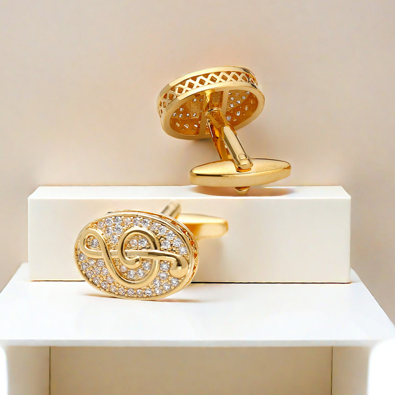 Men's Cufflinks high quality Entry Luxury Zircon Golden silver Gray Square Shirt XK20S007