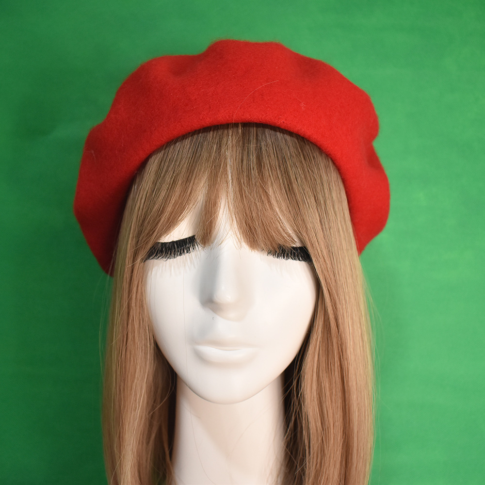 Unisex dam ull premium basker Höst/vinter vintage målarhatt Newsboy hatt rosa_voghion.com