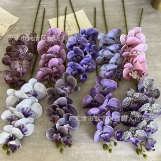 蝴蝶兰仿真花3D打印假花绢花家居装饰花婚庆婚礼用花拍摄道具花