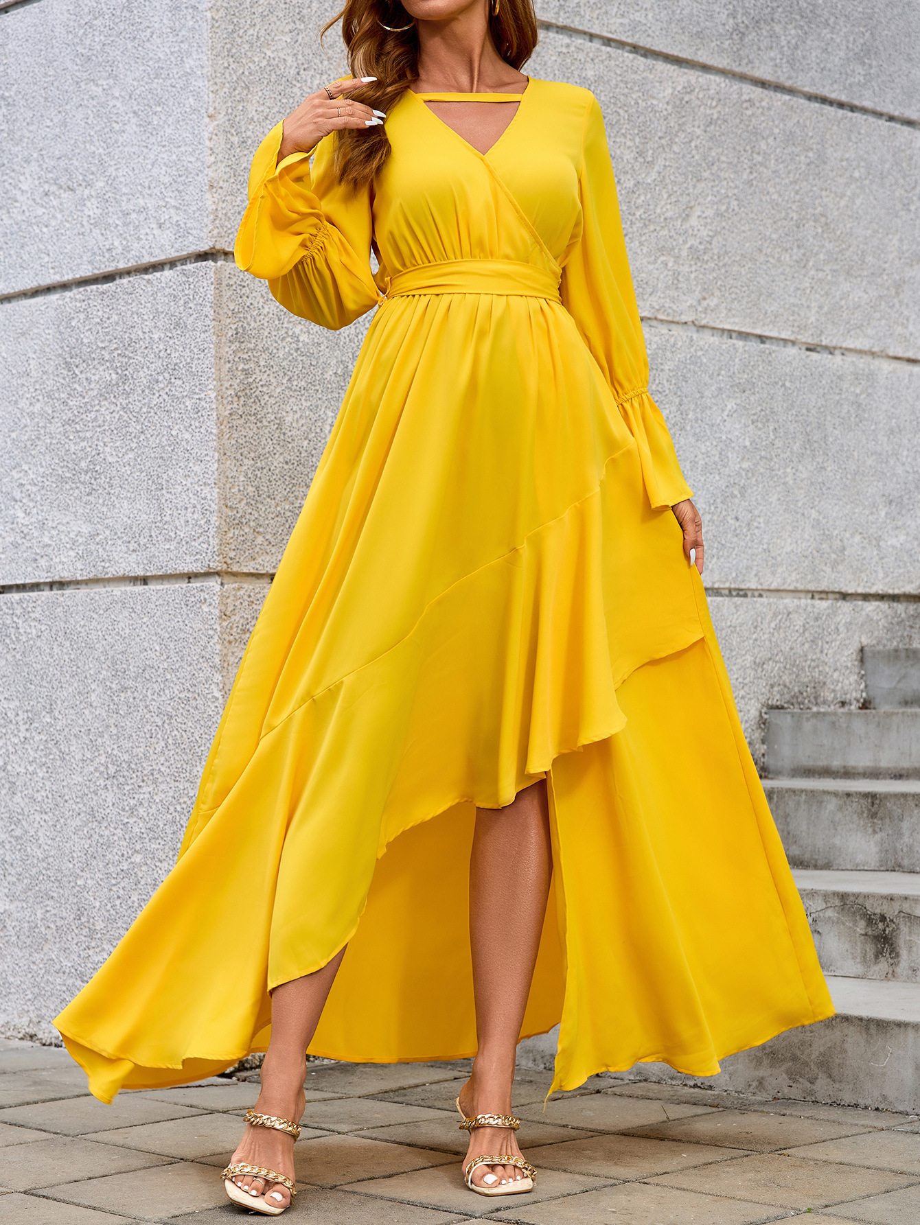 Nuevo vestido de cóctel largo transfronterizo vestido de fiesta de comercio exterior irregular vestido de noche de mujer ropa de mujer