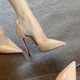 9265-A style fashionable, simple and sexy high heels for women, thin heels, patent leather shiny surface, side air temperament, versatile single shoes