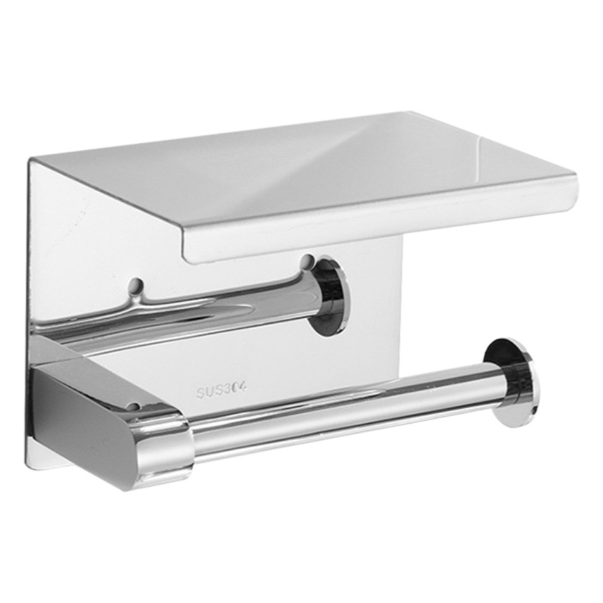 304 titular de tejido de acero inoxidable rollo de papel higiénico titular de papel higiénico sin perforar teléfono móvil rack de almacenamiento de baño