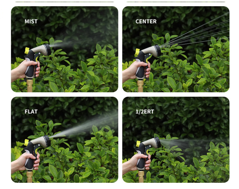 High-Pressure Car Wash Garden Water Gun Garden Gardening Flower Watering Tool 10 Functions Abs Plastic Garden Water Gun Apple Green